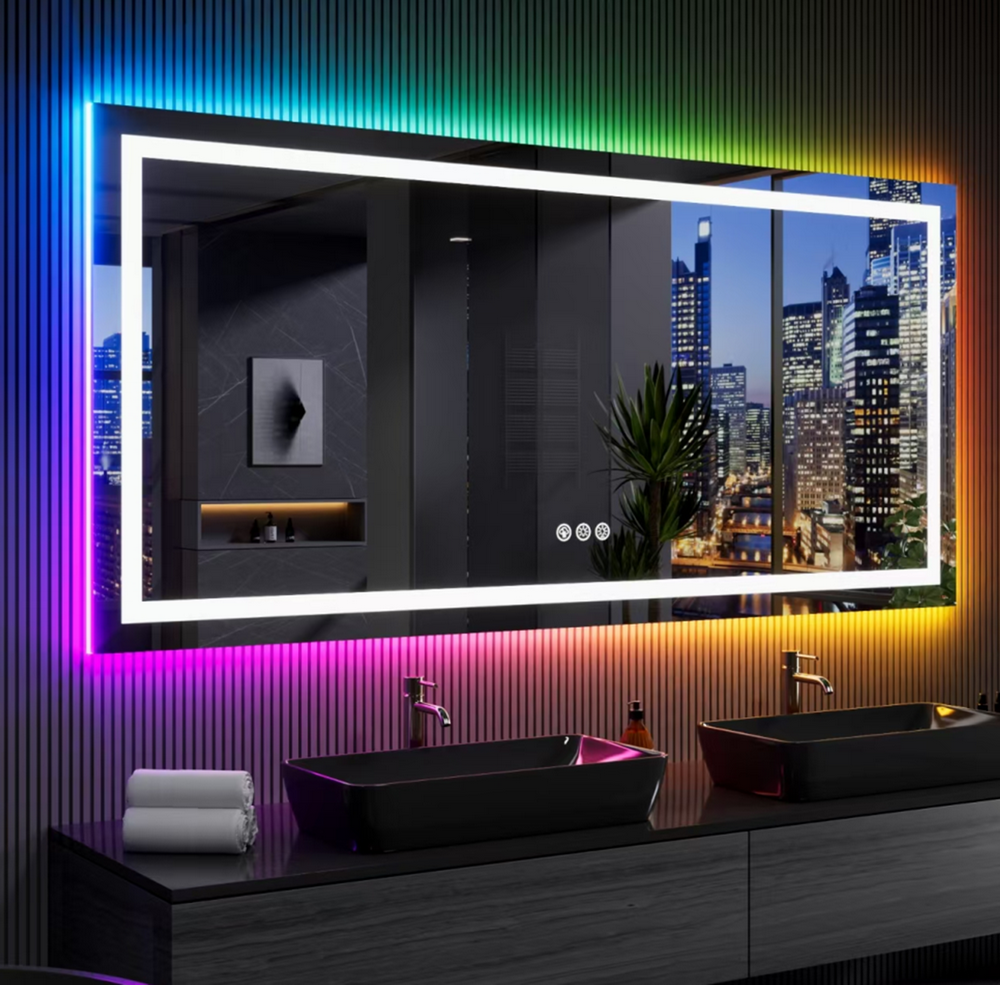 LumiGlow – RGB Frameless Smart LED Mirror