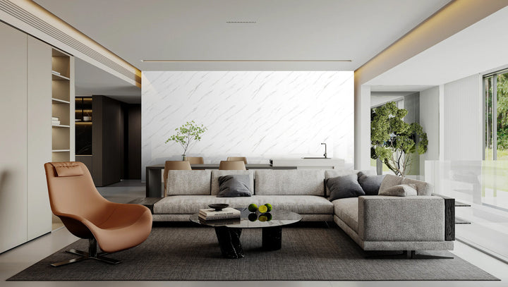 6PC Majestic Marble finish 4x2ft SPC Wall Panel | Easy Glue-On Install | Fireproof, Waterproof & Eco-Friendly